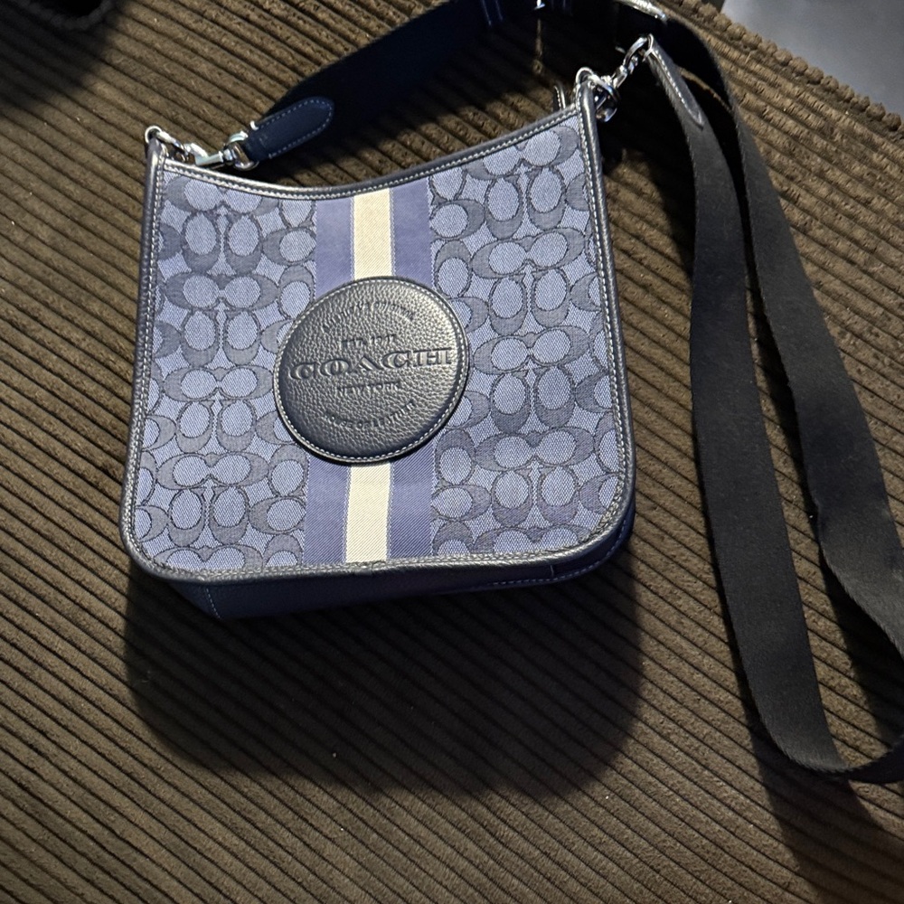 Coach Navy and Cream Shoulder Bag